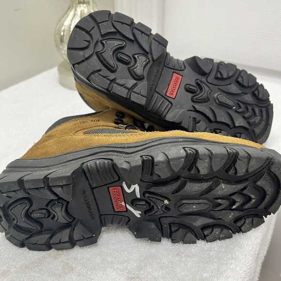 BRAHMA Womens Hard Toe Boots Hiking work Oil Slip Resistant Waterproof Brown 6 - Picture 8 of 10